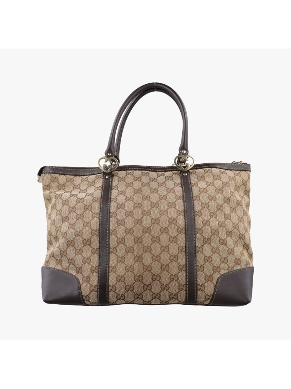 Gucci Brea Brown GG Canvas Leather Handbag